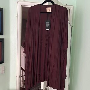 NWT Chaser Burgundy Knit Kimono Cardigan